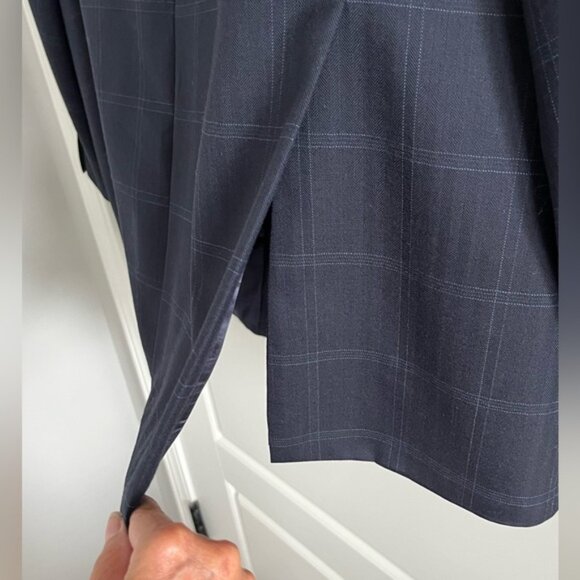 Brooks Brothers 346 Regent Fit Navy Windowpane Wool Blazer Sport Coat Jacket 48L - Picture 8 of 15